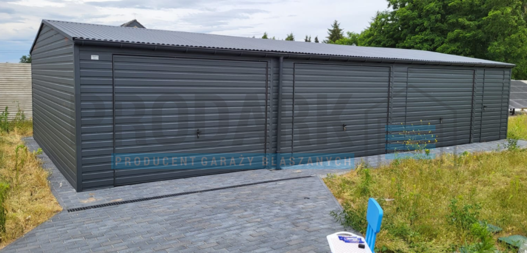 Garaż blaszany 12×6 dwuspad GRAFIT