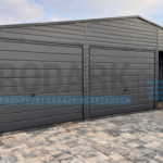 Garaż blaszany 10×6 DWUSPAD Z POMIESZCZENIEM GOSPODARCZYM+WIATA