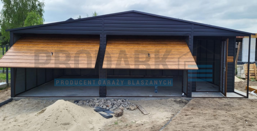 Garaż blaszany 8×5 dwuspad GRAFIT PREMIUM