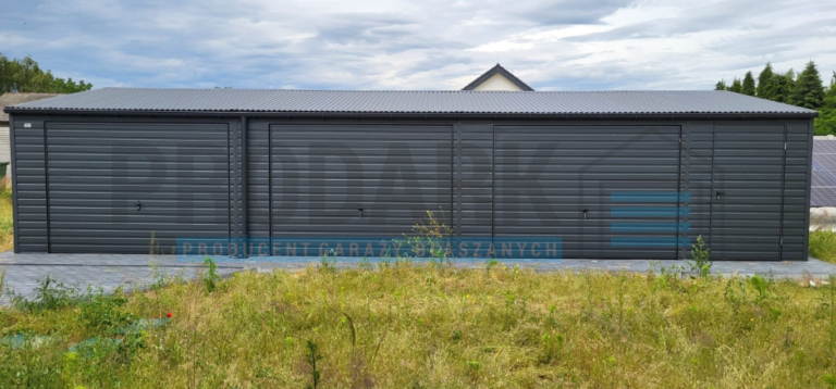 Garaż blaszany 12×6 dwuspad GRAFIT