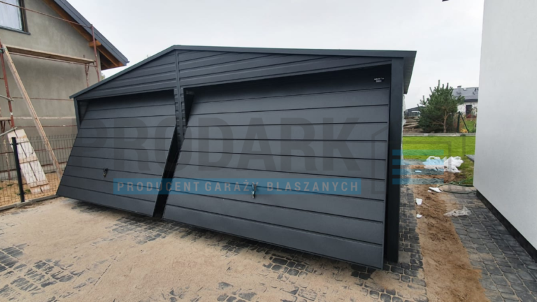 Garaż blaszany 6×5,5 dwuspadowy GRAFIT PREMIUM