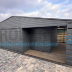 Garaż blaszany 10×6 DWUSPAD Z POMIESZCZENIEM GOSPODARCZYM+WIATA