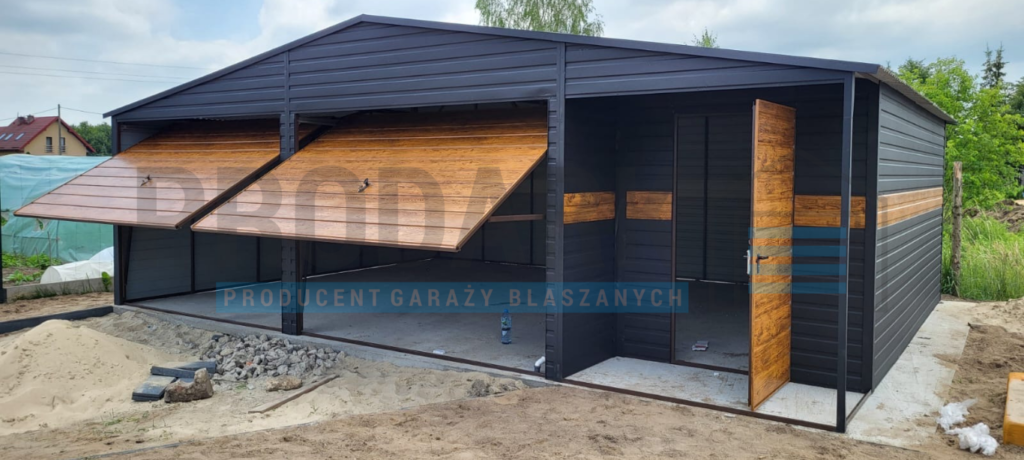 Garaż blaszany 8×5 dwuspad GRAFIT PREMIUM