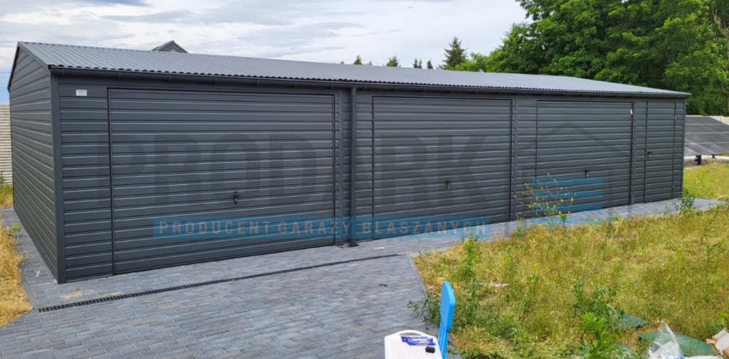 Garaż blaszany 12×6 dwuspad GRAFIT