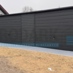 Garaż blaszany 8×5 spad w tył GRAFIT