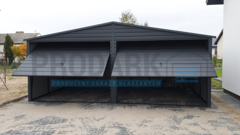 Garaż blaszany 6×5,5 dwuspadowy GRAFIT PREMIUM