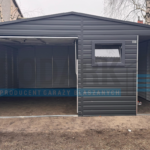 Garaż blaszany 5×6 dwuspadowy z pomieszczeniem gospodarczym