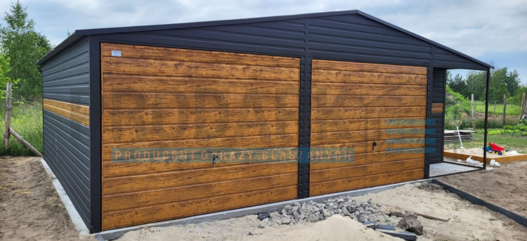 Garaż blaszany 8×5 dwuspad GRAFIT PREMIUM