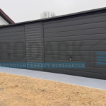 Garaż blaszany 8×5 spad w tył GRAFIT