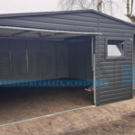 Garaż blaszany 5×6 dwuspadowy z pomieszczeniem gospodarczym