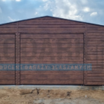Garaż blaszany 9×6 dwuspad drewnopodobny z pomieszczeniem gospodarczym