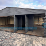 Garaż blaszany 10×6 DWUSPAD Z POMIESZCZENIEM GOSPODARCZYM+WIATA