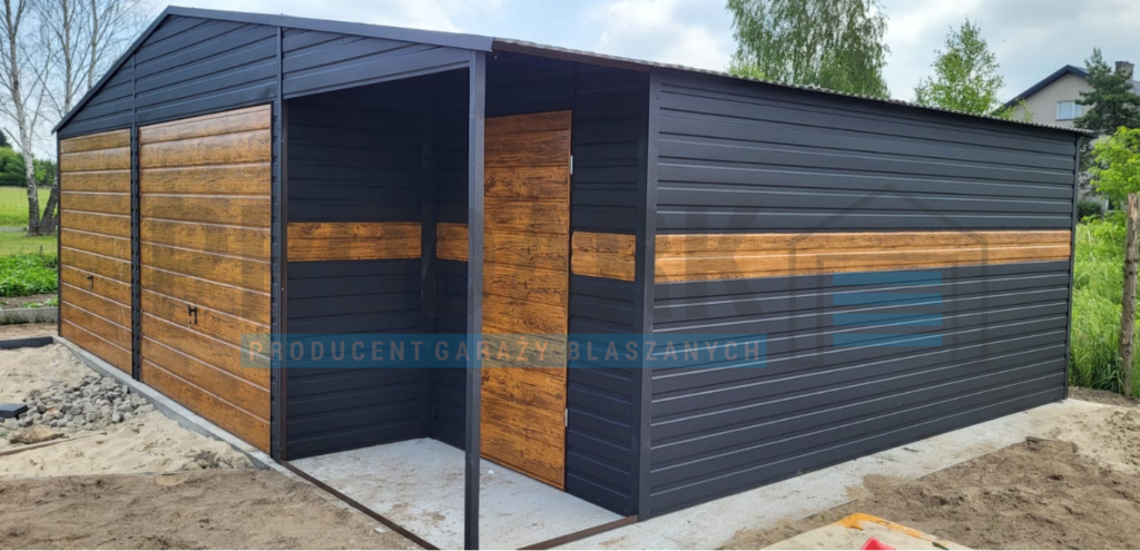 Garaż blaszany 8×5 dwuspad GRAFIT PREMIUM