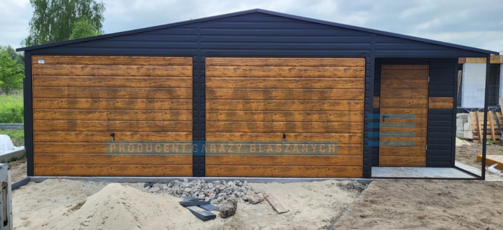 Garaż blaszany 8×5 dwuspad GRAFIT PREMIUM