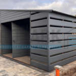 Garaż blaszany 10×6 DWUSPAD Z POMIESZCZENIEM GOSPODARCZYM+WIATA