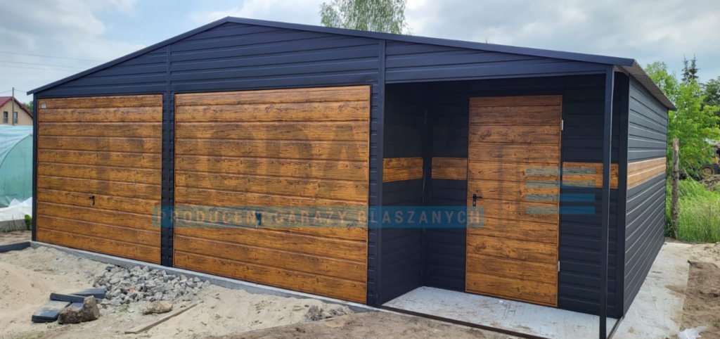 Garaż blaszany 8×5 dwuspad GRAFIT PREMIUM