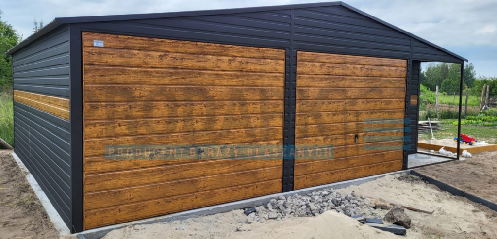 Garaż blaszany 8×5 dwuspad GRAFIT PREMIUM