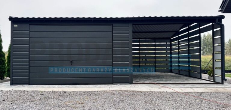 Garaż blaszany 7×6 GRAFIT PREMIUM