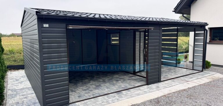 Garaż blaszany 7×6 GRAFIT PREMIUM