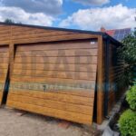 Garaż blaszany 9×6 dwuspadowy DREWNOPODOBNY PREMIUM