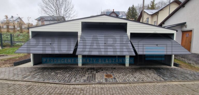 Garaż blaszany 9×6 dwuspadowy BIAŁY RAL 9010 PREMIUM