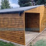 Garaż blaszany 9×6 dwuspadowy DREWNOPODOBNY PREMIUM