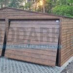 Garaż blaszany 6×5,8 dwuspadowy CIEMNY ORZECH