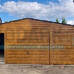 Garaż blaszany 9×6 dwuspadowy DREWNOPODOBNY PREMIUM