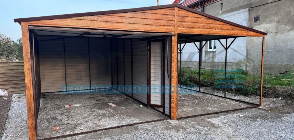 Garaż blaszany 3×5.5 + wiata