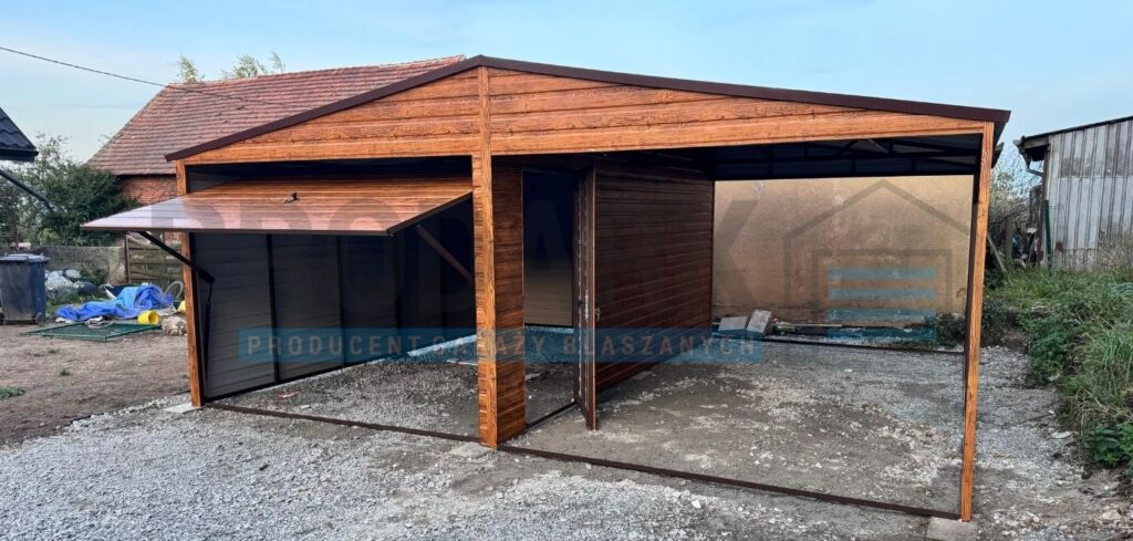Garaż blaszany 3×5.5 + wiata