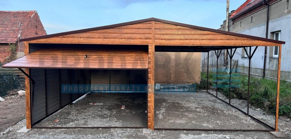 Garaż blaszany 3×5.5 + wiata