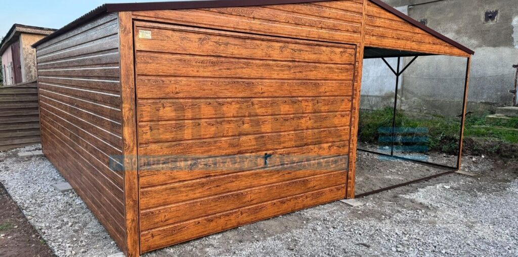 Garaż blaszany 3×5.5 + wiata