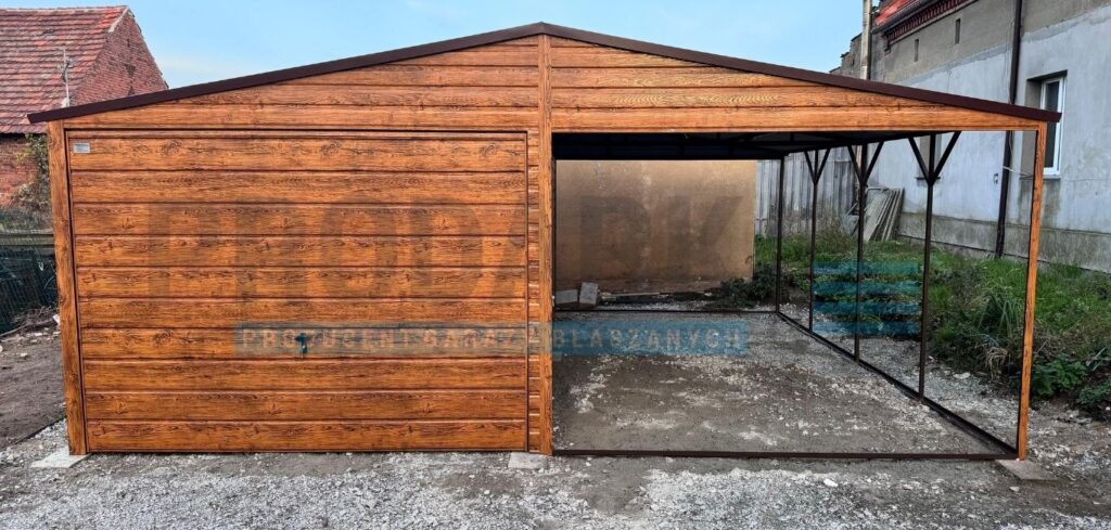Garaż blaszany 3×5.5 + wiata