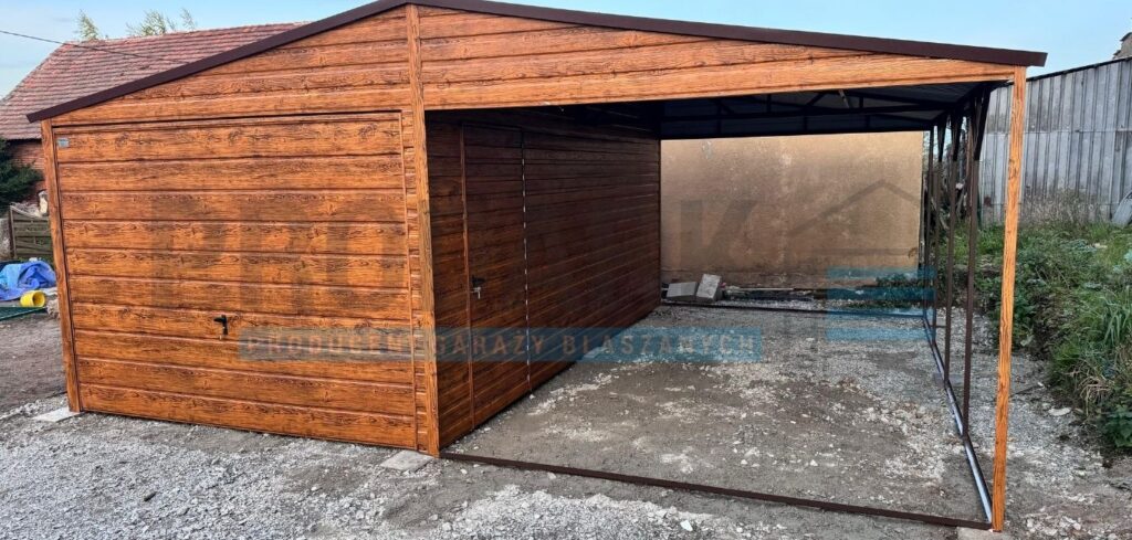 Garaż blaszany 3×5.5 + wiata