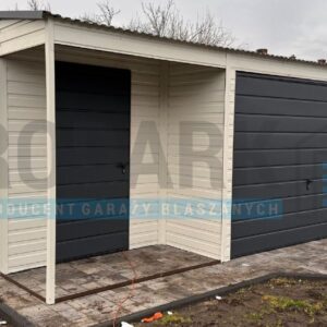 Garaż blaszany 8x6 Premium z WNĘKĄ