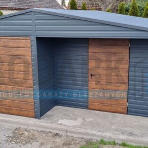 Garaż blaszany 6x5 DWUSPADOWY Z WNĘKĄ