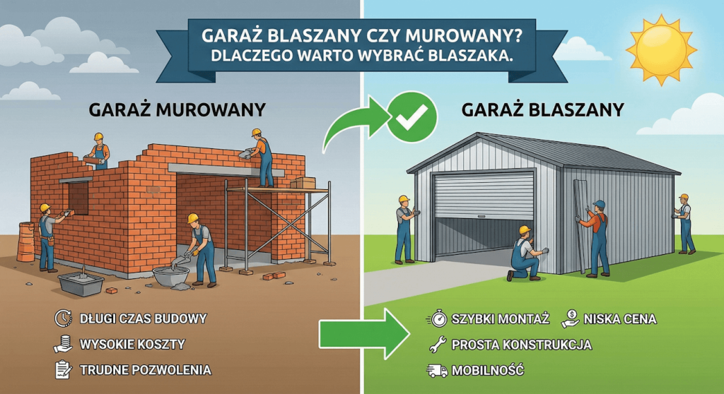 Garaż blaszany czy murowany? Dlaczego warto wybrać blaszaka